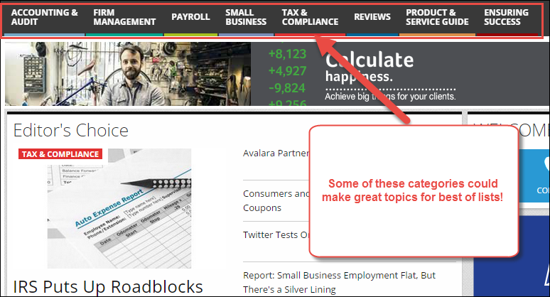 blog content helps provide ideas for best of lists