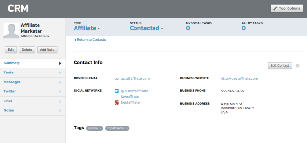 raven tools offers a worthwhile CRM option