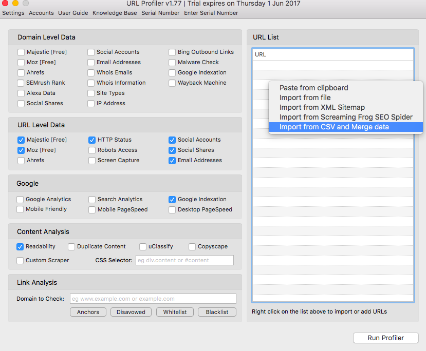 URL Profiler helps track plenty of domains