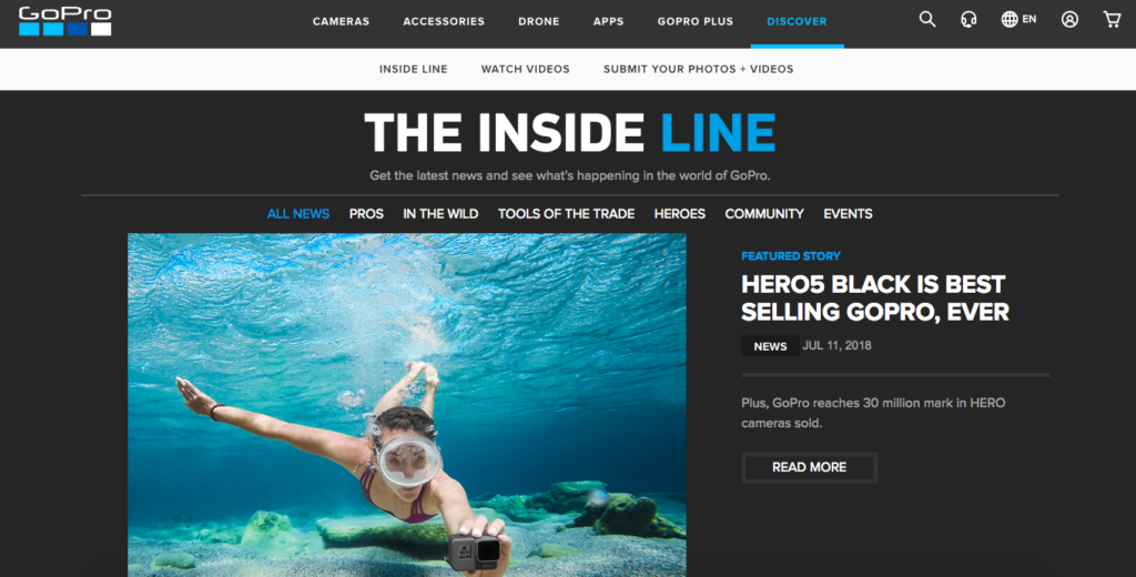 gopro produces epic content marketing by letting customers tell their stories
