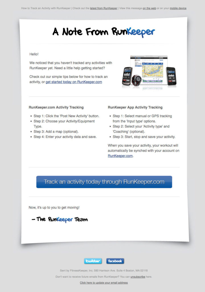 runkeeper onboarding email