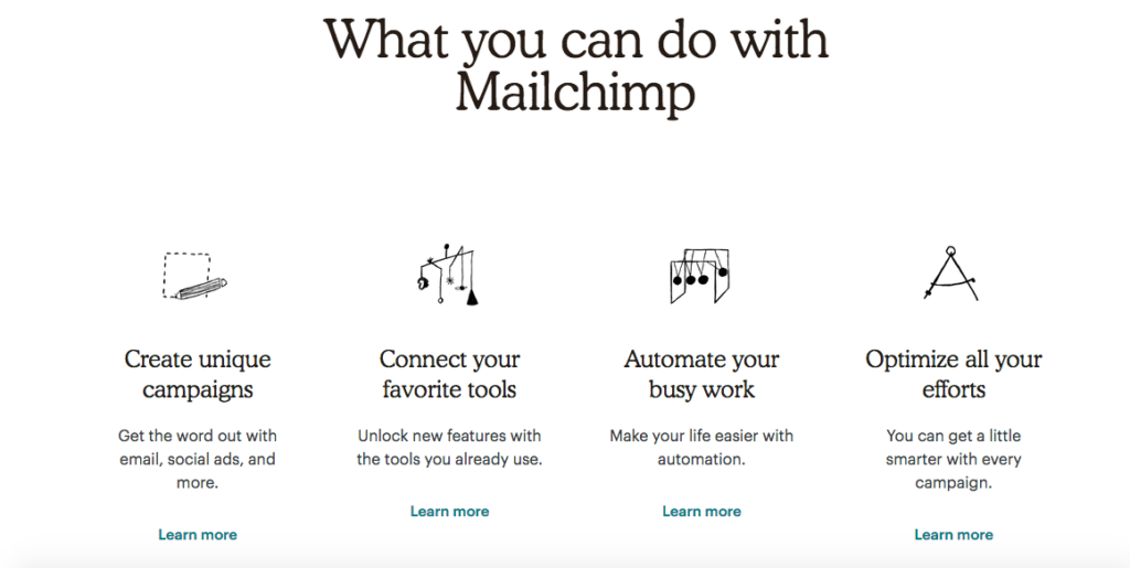 Mailchimp provides a value add email marketing tool