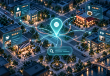 AI-assisted local search connecting neighborhood businesses, reviews and map results
